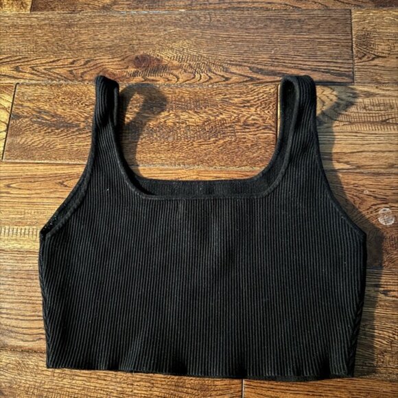 HOUSE OF HARLOW 1960 Black Ribbed Women's Top Size XL - Picture 2 of 3